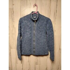 Vintage Blue Willi's Women's Medium Textured Full Zip Cardigan